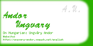 andor ungvary business card