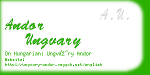 andor ungvary business card